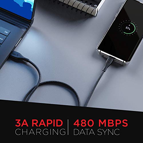 boAt Type C A325/A320 Tangle-free, Sturdy Type C Cable with 3A Rapid Charging & 480mbps Data Transmission(Black)