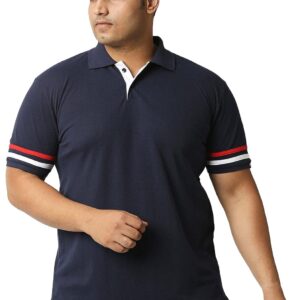 Wear Your Opinion Men’s Plus Size Stripe Style Polo Collar N…