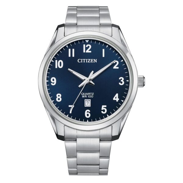 Citizen Analog Blue Dial Silver Band Men’s Stainless Steel W…