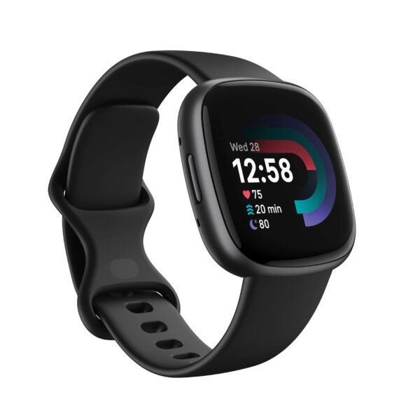 Fitbit Versa 4 Fitness Watch (Black/Graphite Aluminium) with…