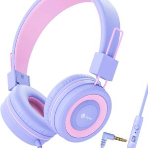 iClever Kids Headphones for Girls with Mic, 85/94dB Volume C…