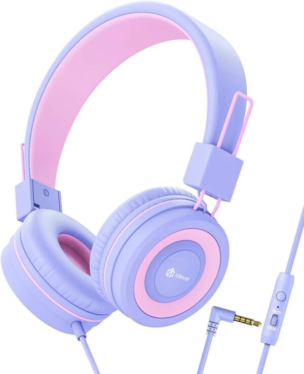 iClever Kids Headphones for Girls with Mic, 85/94dB Volume C…