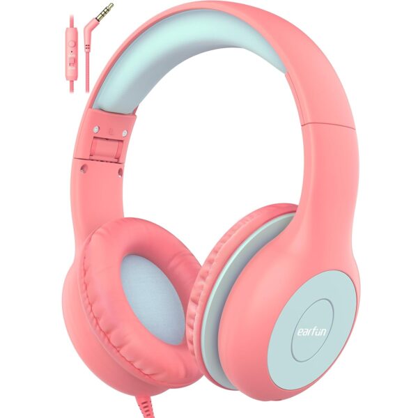 EarFun Kids Headphones with Mic for Boys and Girls, Over Ear…